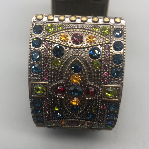 Heidi Daus Vintage/new cuff Swarovski crystals bracelet watch in original box - Picture 12 of 15